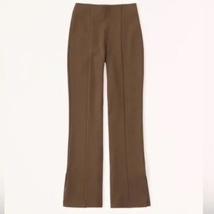 Abercrombie & Fitch Brown Ponte Knit Flare Pants with side slit